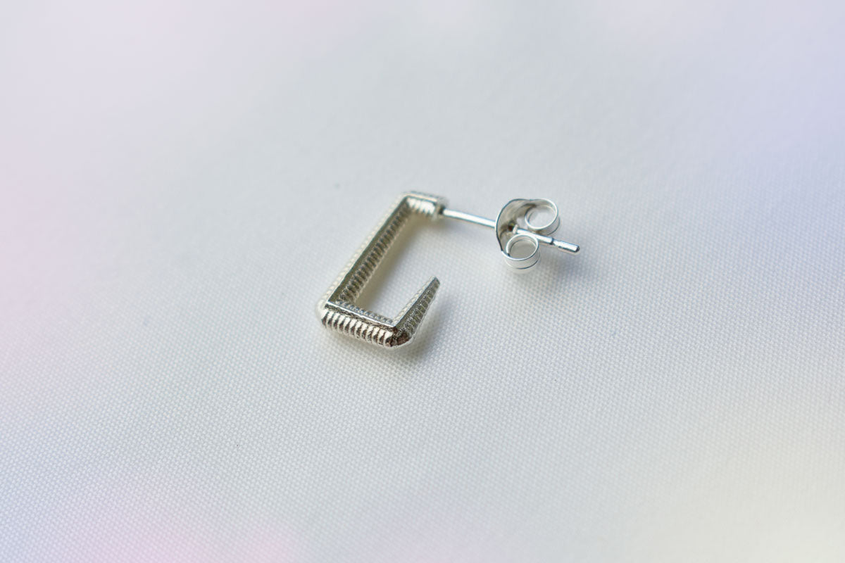 Small Angled Hoops silver