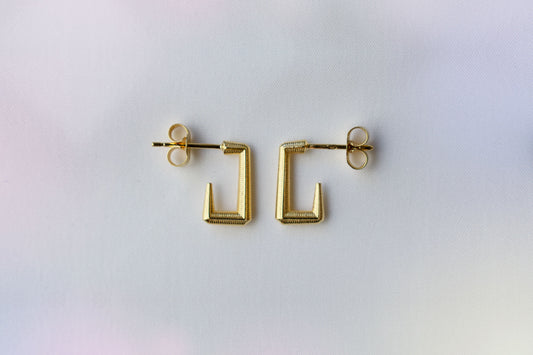 Small Angled Hoops 18k gold vermeil