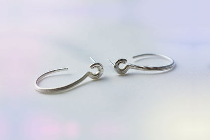 Medium S-Shaped Hoops silver