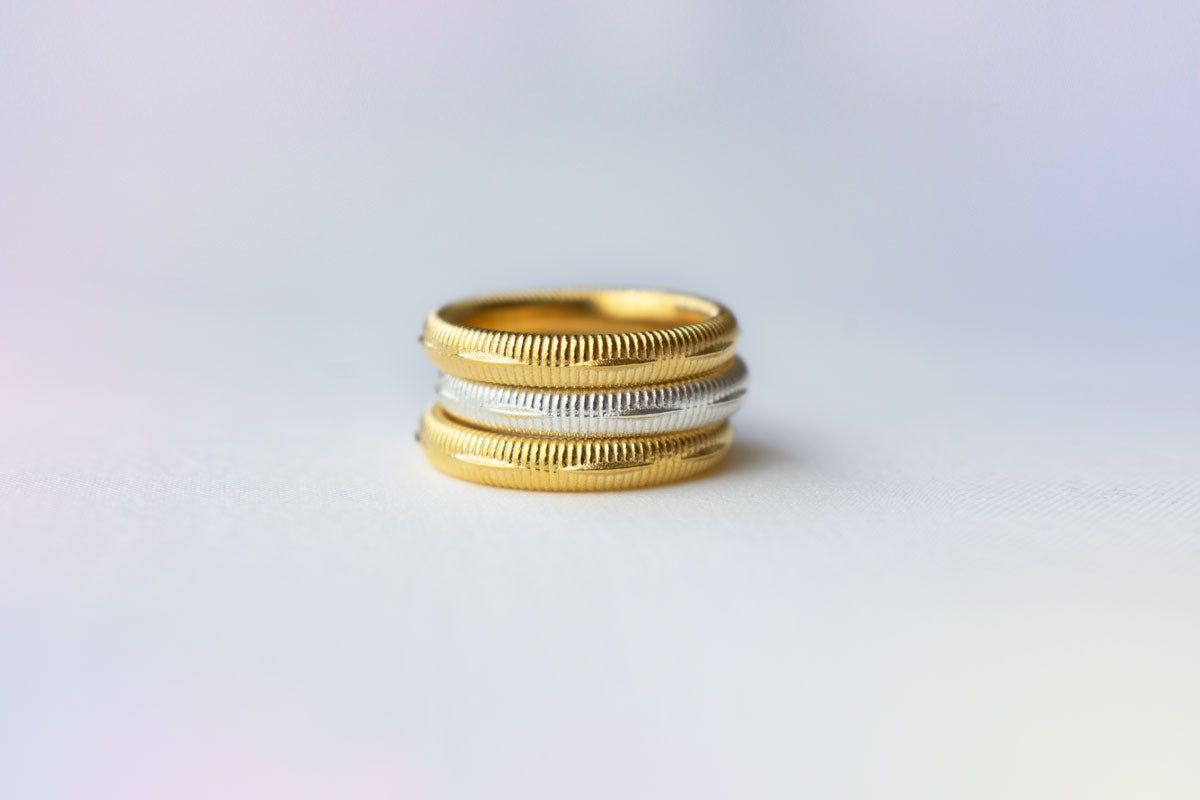 Serpentine Ring 18k gold vermeil