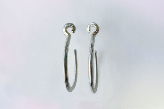 Large S-Shaped Hoops silver