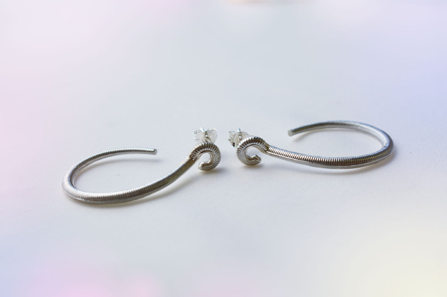 Large S-Shaped Hoops silver