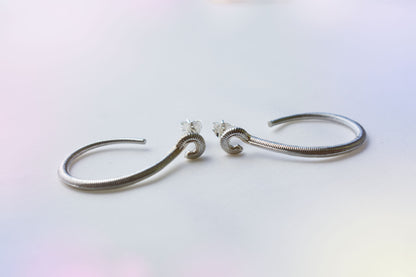 Large S-Shaped Hoops silver