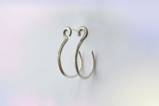 Medium S-Shaped Hoops silver