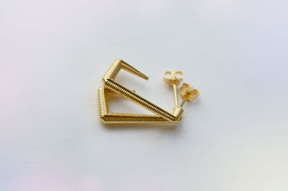 Medium Angled Hoops 18k gold vermeil