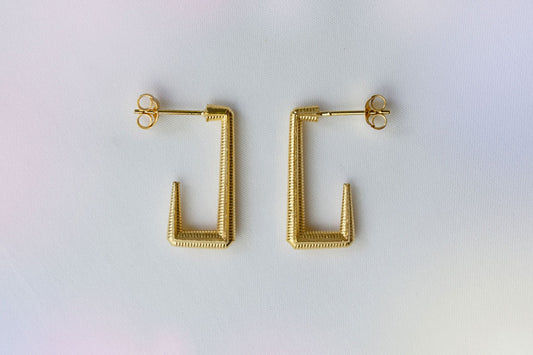 Medium Angled Hoops 18k gold vermeil