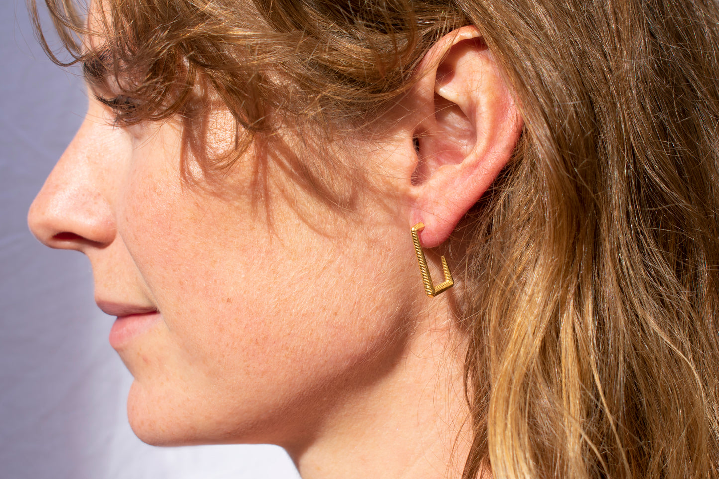 Medium Angled Hoops 18k gold vermeil