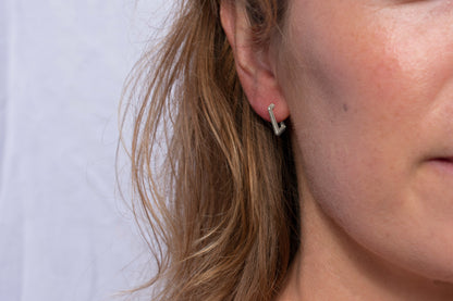 Small Angled Hoops silver